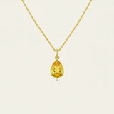 GOLDEN LIGHT – Yellow Sapphire & Diamond Pendant in 18 kt Gold