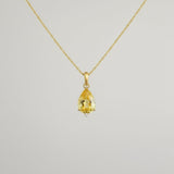 GOLDEN LIGHT – Yellow Sapphire & Diamond Pendant in 18 kt Gold