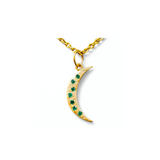 EMERALD MOON – Pendant in 14 Kt Gold with Natural Emeralds