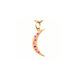PINK SAPPHIRE MOON – Pendant in 14 Kt Gold