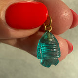 Mini Lucky Fish Charm – Paraiba Blue Quartz