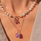 CONDUIT OF LIGHT – 14 kt Gold Pendant with Natural Kunzite