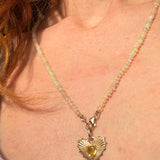 YELLOW HEART – sapphire pendant – 14 k gold