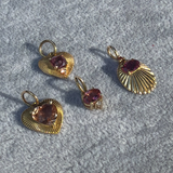 PINK TOURMALINE & DIAMOND – pendant – 14 K gold