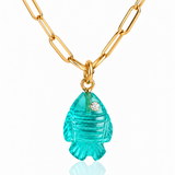 Mini Lucky Fish Charm – Paraiba Blue Quartz