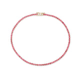 PIEGEON RED SPINEL – tennis bracelet – 14 k gold