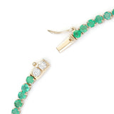 EMERALD & DIAMOND – Tennis Bracelet – 14 k gold