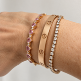 SIGNATURE HEART BANGLE — Pink Sapphires & Diamonds