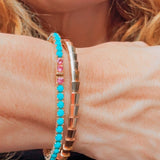 TURQUOISE GLOW – Tennisarmband – Sterlingsilber & Gold Vermeil