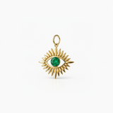 ZAMBIAN EMERALD EYE – pendant - 14 kt gold