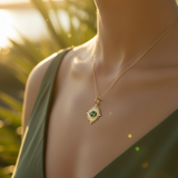 ZAMBIAN EMERALD EYE – pendant - 14 kt gold
