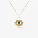 ZAMBIAN EMERALD EYE – pendant - 14 kt gold