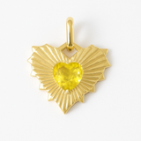 YELLOW HEART Sapphire Pendant – 14 kt Solid Gold