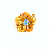 GOLDEN BLOOM – London Blue Topaz & Citrine Pendant in 18 kt Gold