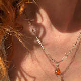MEXICAN FIRE OPAL – charm – 14 k gold