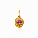 PINK TOURMALINE & ORANGE SAPPHIRE – pendant – 14 K gold