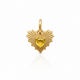 YELLOW HEART – sapphire pendant – 14 k gold