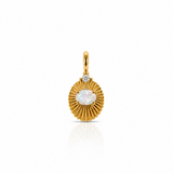 NATURAL ETHIOPIAN OPAL & DIAMOND – pendant – 14 K gold