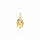 NATURAL ETHIOPIAN OPAL & DIAMOND – pendant – 14 K gold