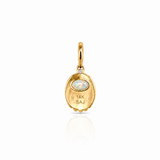 NATURAL ETHIOPIAN OPAL & DIAMOND – pendant – 14 K gold