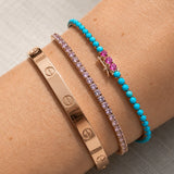 TURQUOISE GLOW – natural sapphire bracelet – 14 k gold