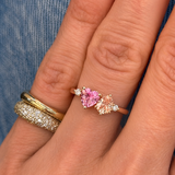 Toi et Moi Ring – Natural Pink & Peach Spinel, Diamonds, 14K Rose Gold