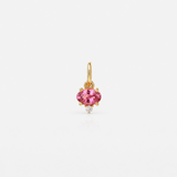 PINK TOURMALINE & DIAMOND – pendant – 14 K gold
