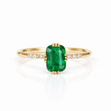 MUSE RING — Natural Tsavorite & Diamonds, 14K Yellow Gold