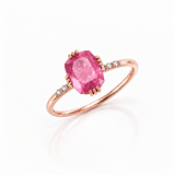 MUSE RING — Natural Pink Tourmaline & Diamonds, 14K Rose Gold