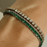 EMERALD GLOW – bracelet – Green Moissanite & Sterling Silver