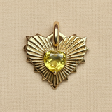 YELLOW HEART – sapphire pendant – 14 k gold