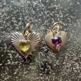 PINK SPINEL HEART – pendant  – 14 k gold