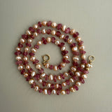 RADIANT GRACE – Pink Tourmaline & Rose Pearl Necklace 14K Gold