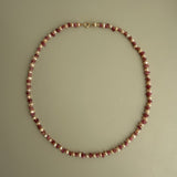 RADIANT GRACE – Pink Tourmaline & Rose Pearl Necklace 14K Gold