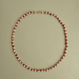 RADIANT GRACE – Pink Tourmaline & Rose Pearl Necklace 14K Gold