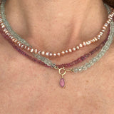 PINK SAPPHIRE – charm – 18 K gold