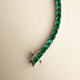 EMERALD GLOW – bracelet – Green Moissanite & Sterling Silver