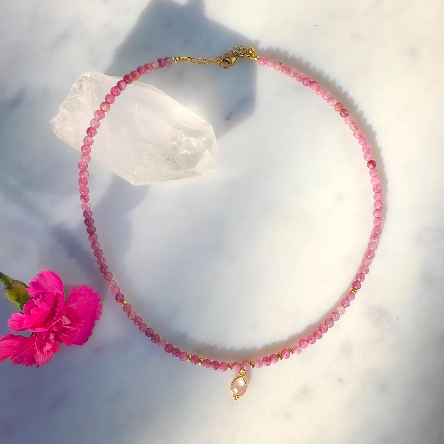 “BLOSSOM“ PEARL & TOURMALINE NECKLACE
