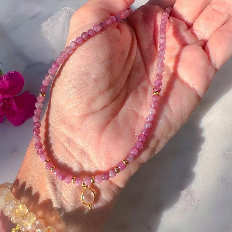 “BLOSSOM“ PEARL & TOURMALINE NECKLACE