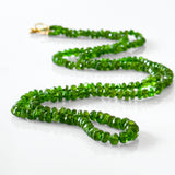 GREEN MUSE – Chromdiopside Necklace, 14 kt Gold