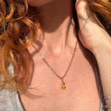 GOLDEN LIGHT – yellow sapphire pendant – 18 k gold