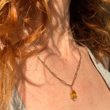 GOLDEN LIGHT – yellow sapphire pendant – 18 k gold