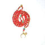 The Goddess Necklace – Red Coral, Carnelian & Amazonite