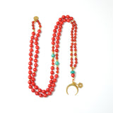 The Goddess Necklace – Red Coral, Carnelian & Amazonite