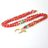 The Goddess Necklace – Red Coral, Carnelian & Amazonite