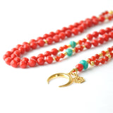 The Goddess Necklace – Red Coral, Carnelian & Amazonite