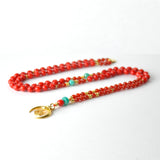The Goddess Necklace – Red Coral, Carnelian & Amazonite