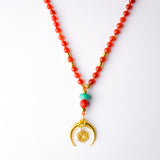 The Goddess Necklace – Red Coral, Carnelian & Amazonite